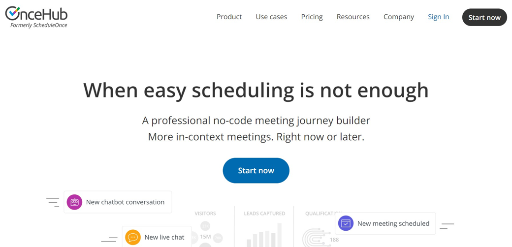 OnceHub main page