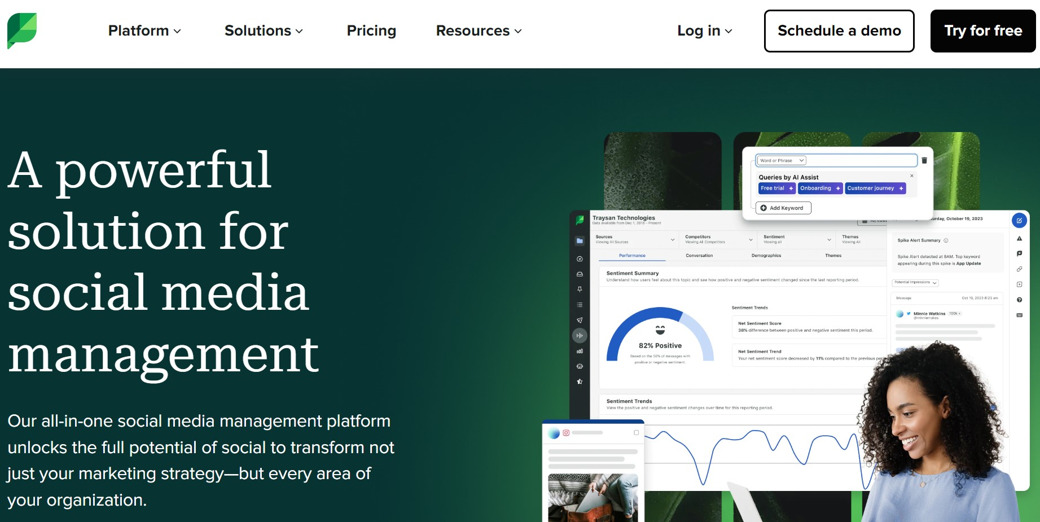 Sprout Social main page