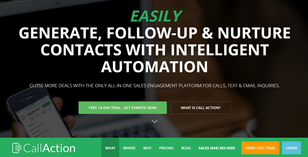 CallAction main page