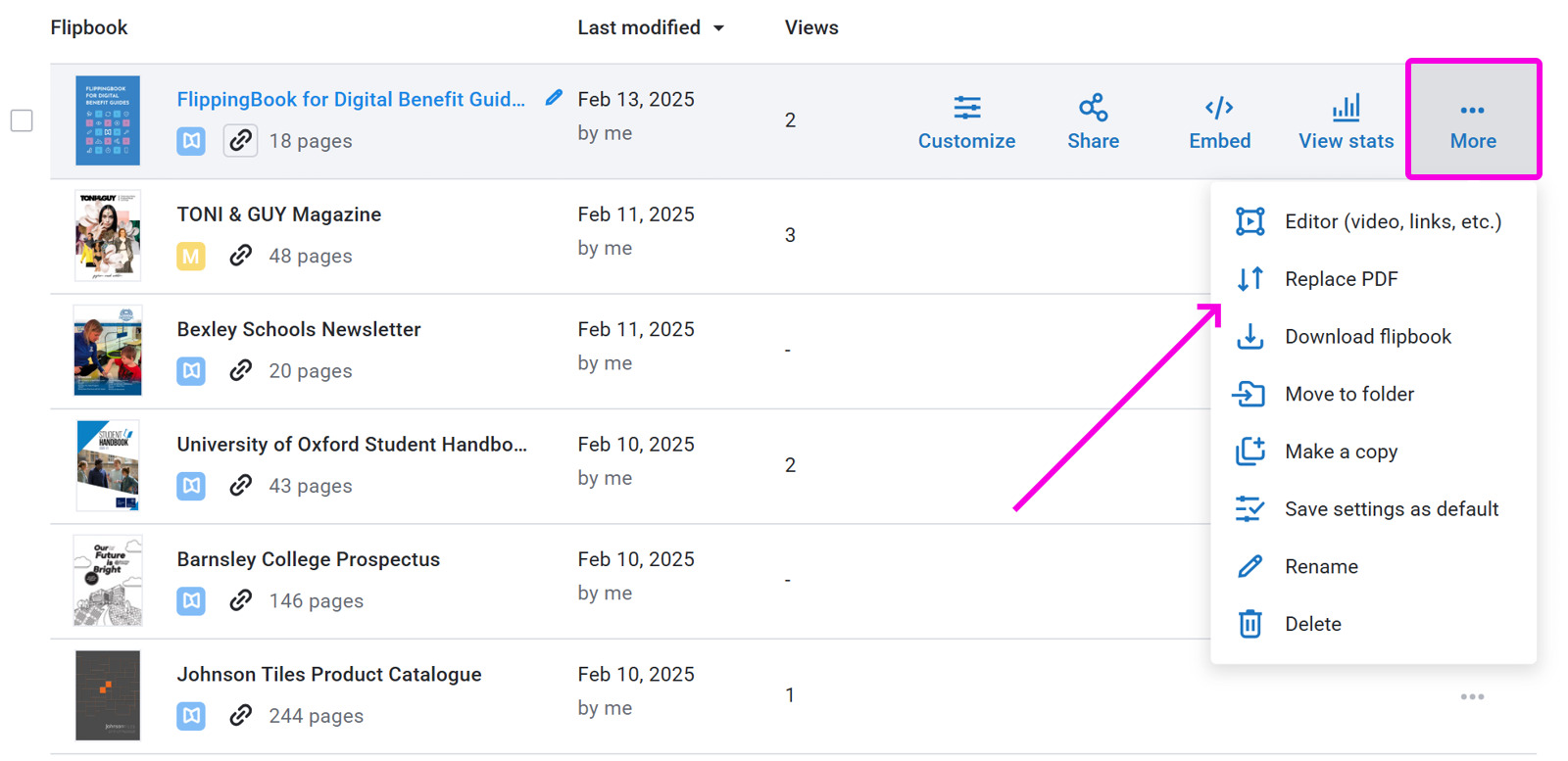 Is it possible to replace the PDF and keep the same link? | FlippingBook