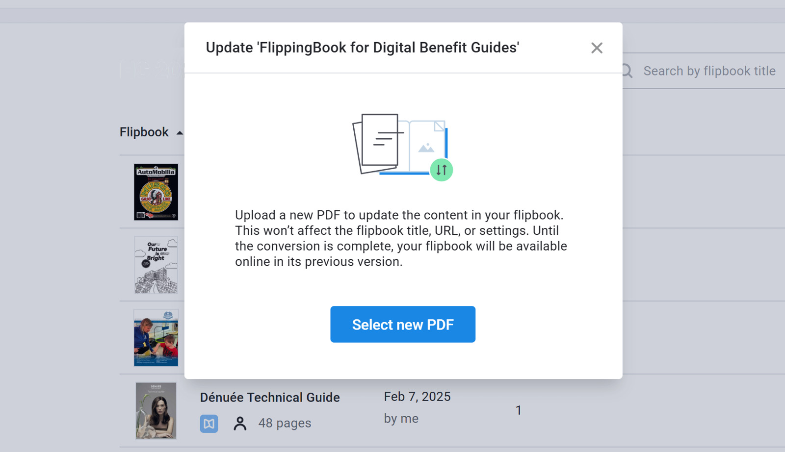 Is it possible to replace the PDF and keep the same link? | FlippingBook