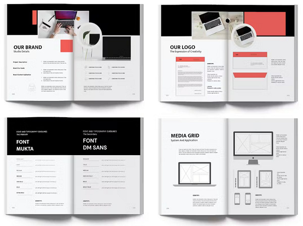 Typography section in a brand book example