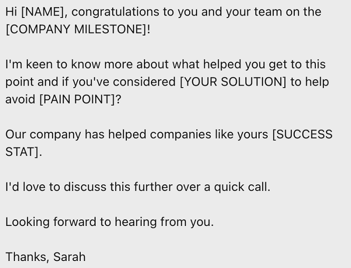 Social media pitch example