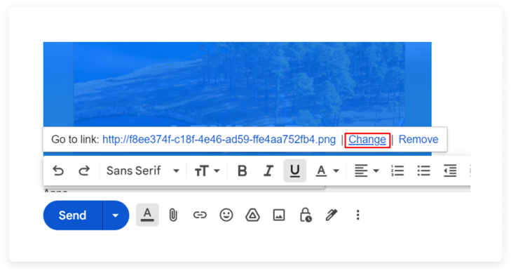 Change link option in Gmail
