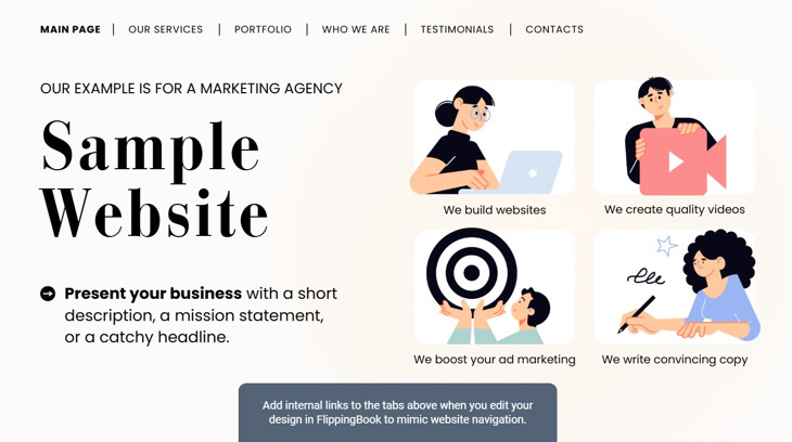 Canva sample website template