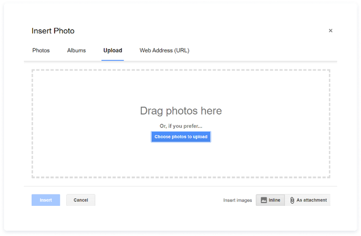 Drag and drop window in Gmail